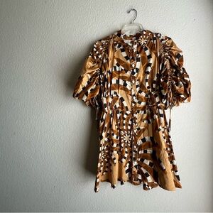 FARM Rio Swirl Pattern Button-Up Dress